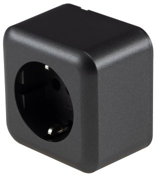 FASKO Schutzkontakt-Steckdose, Anthrazit, 250V~/ 16A, Aufputz, Schraubanschluss