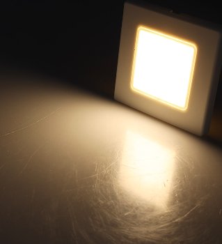 LED Wand-Einbauleuchte "EBL 86", 2,5W, 3000k, warmweiß, Rahmen cremeweiß