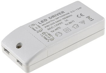 LED-Trafo "CT-12E-V2", 0,5-12W eckig, Ein 220-240V, Aus 12V= Konstantspannung