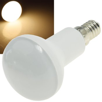 LED Reflektorstrahler R50 E14, 521lm, 6W, 230V, 120°, 3000K warmweiß