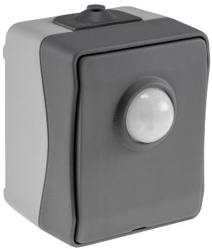 NUQUI Feuchtraum PIR Bewegungsmelder, 120°, bis 6m,  250V~, 2-500W, IP54