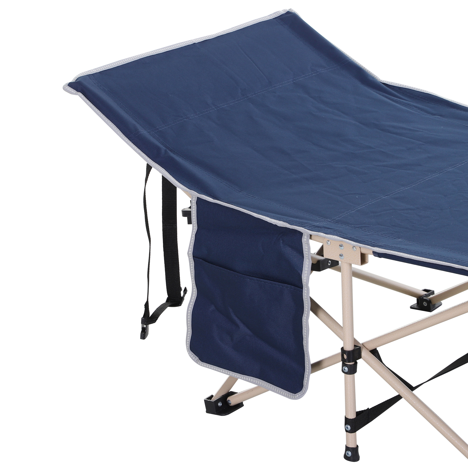 Feldbett, Camping-Bett, klappbar, wetterbeständig, ink. Tragetasche, 190 cm x 68 cm x 52 cm, Blau