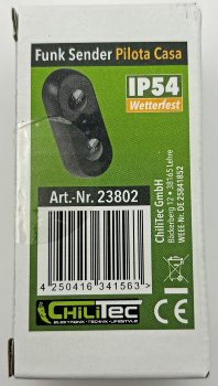 Funk-Sender für "Pilota Casa" IP55, 433,92MHz, 1 Kanal, Tasten EIN / AUS