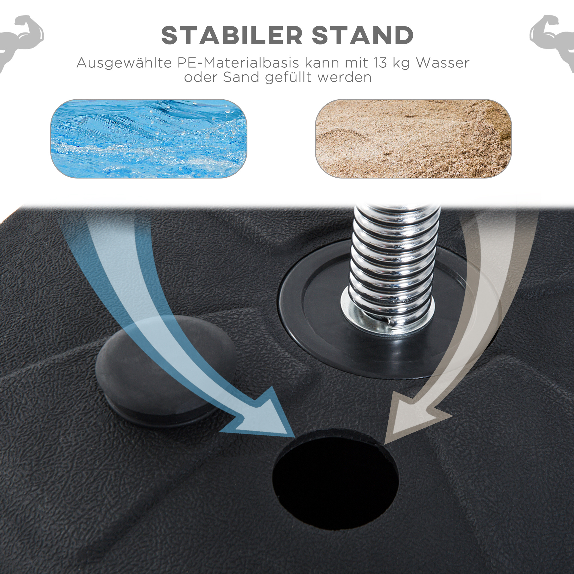 Box-Set mit Punchingball, höhenverstellbar, inkl. Boxhandschuhe, 126-144cm, Schwarz