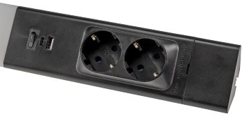 LED Unterbauleuchte "Arusha" schwarz, USB A+C PD, 60cm, Licht warmweiß