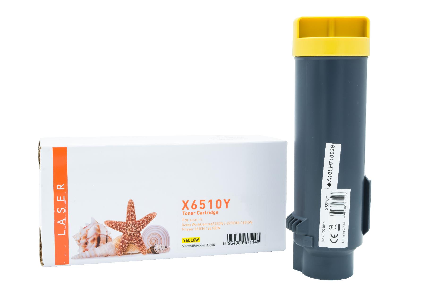 PHASER6510YHC alternativ Toner gelb für Xerox / 106R03692 / 4.300 Seiten PHASER6510YHC alternativ Toner gelb für Xerox / 106R03692 / 4.300 Seiten