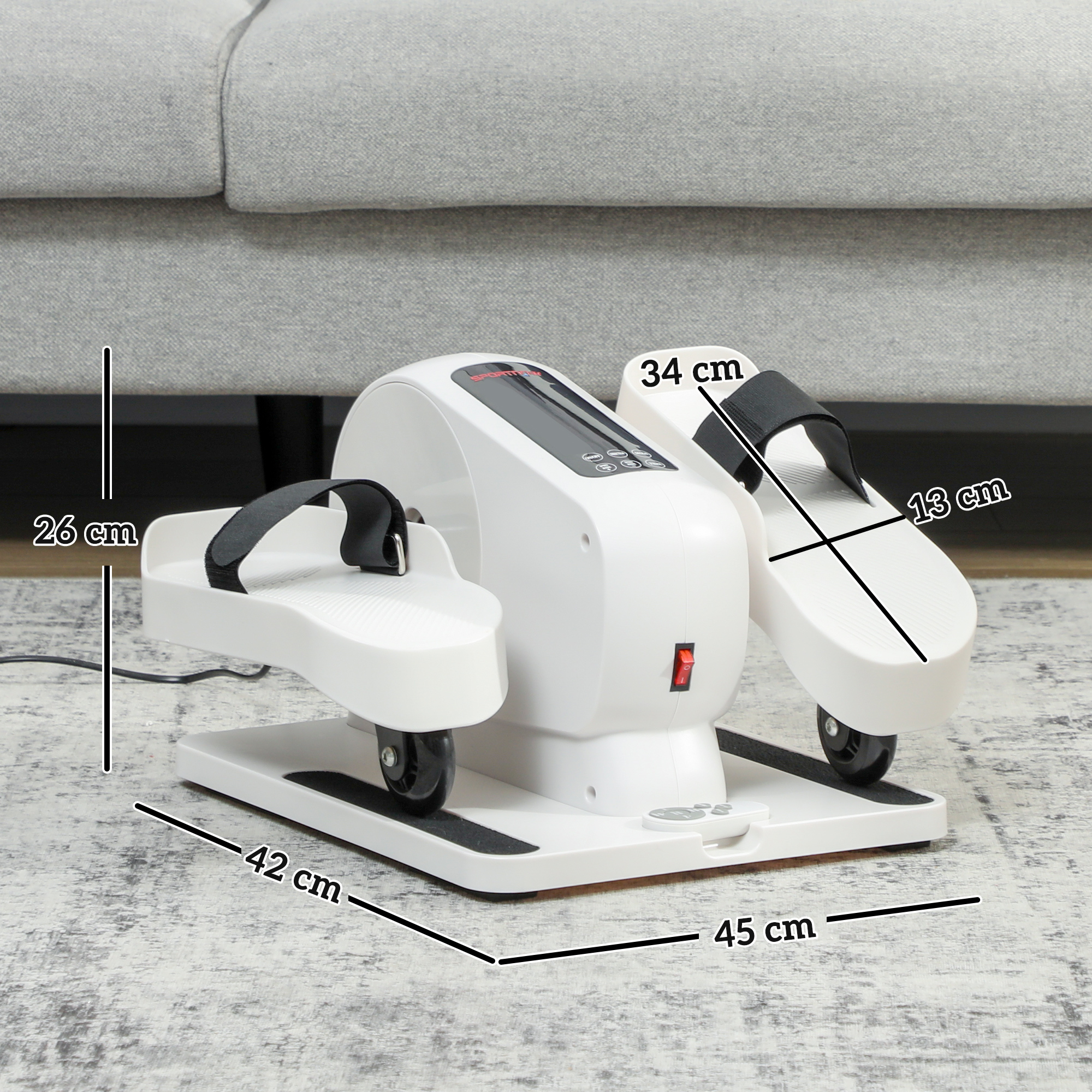 Mini Ellipsentrainer für Zuhause Untertisch Elektrischer Crosstrainer mit 12 Geschwindigkeiten & 7 Widerstand