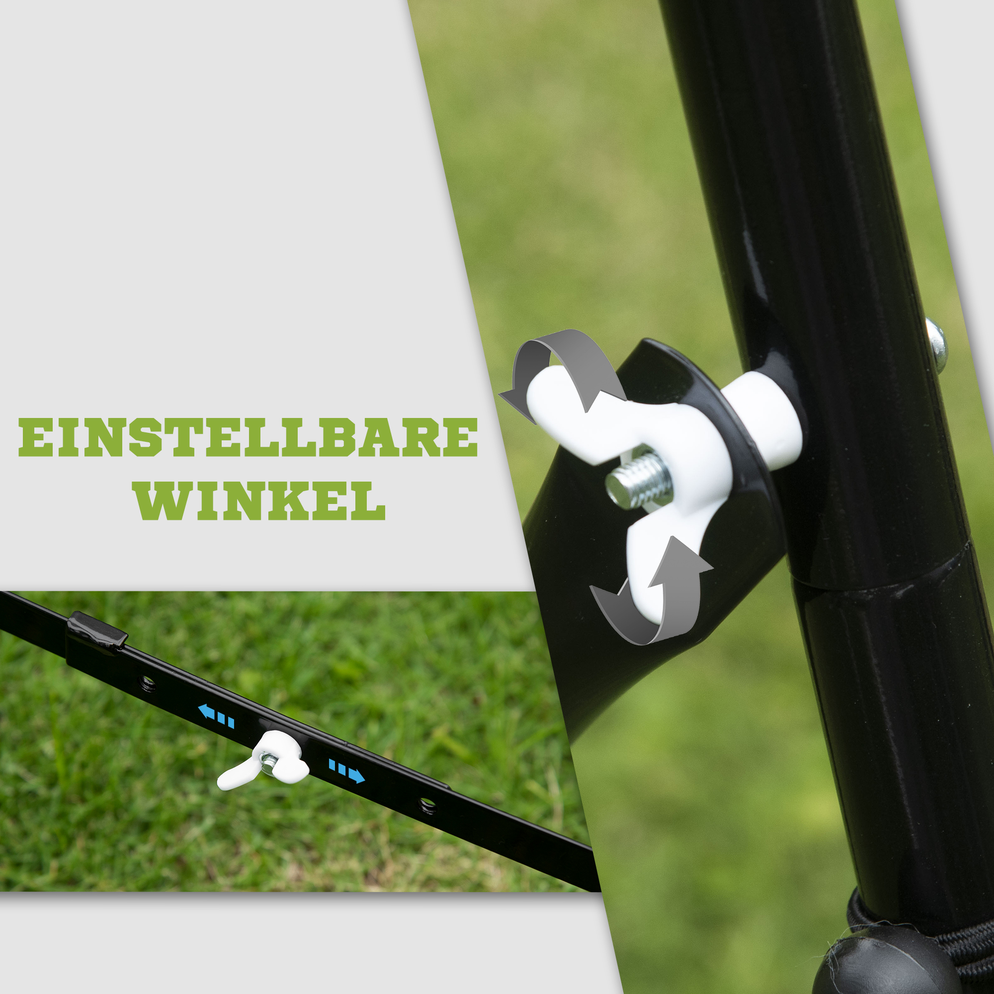 Rebounder für Fußball, 84 x 84 cm Fussball Rebounder mit stufenlos verstellbarem Winkel, Kickback Rückprallwand Fußballtor für Jugendliche Schuss-, Pass- und Ballannahmetraining Schwarz