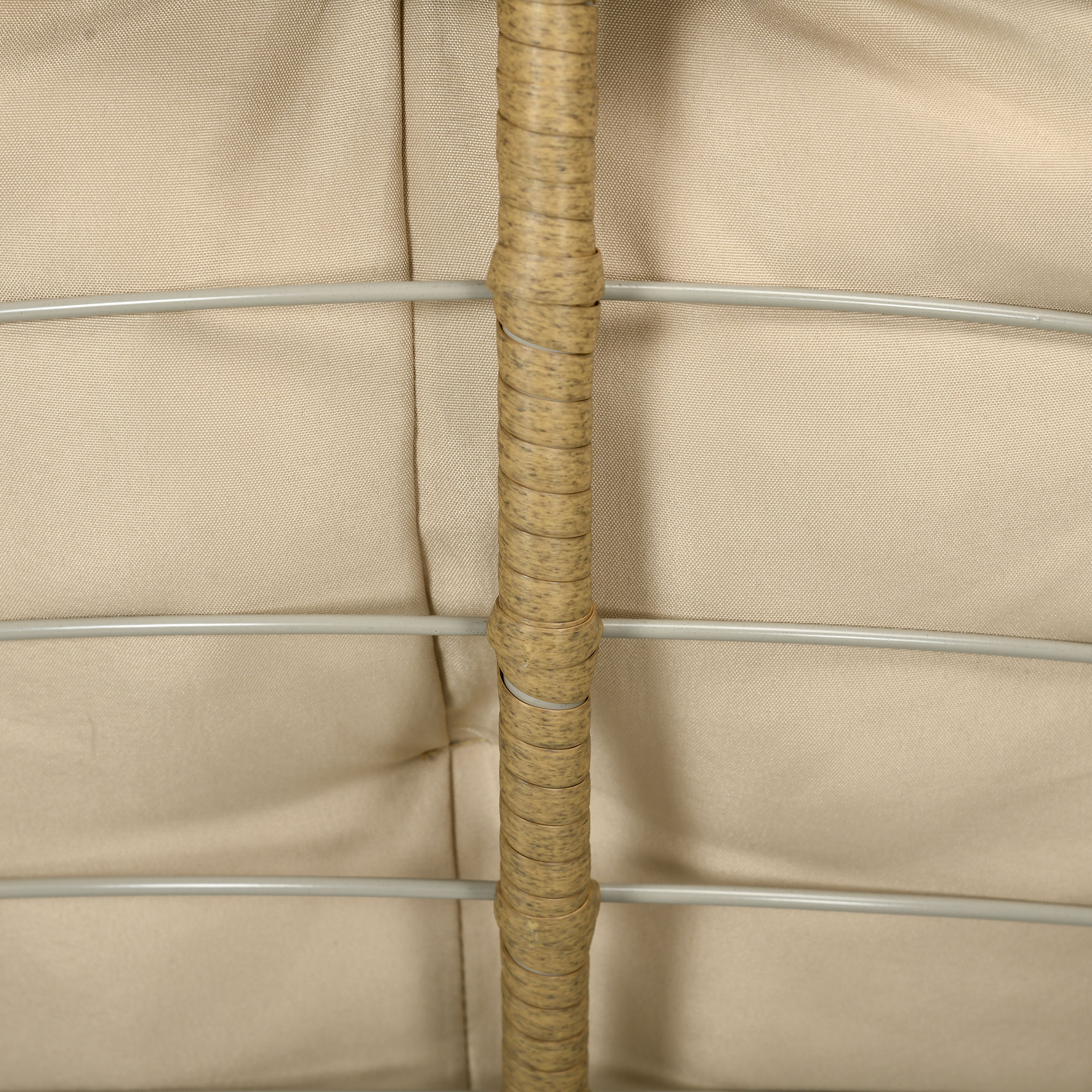 Korbsessel Rattansessel Outdoor-Sessel, Boho-Stil, wetterbeständig, 85 cm x 70 cm x 82 cm, Creme + Natur