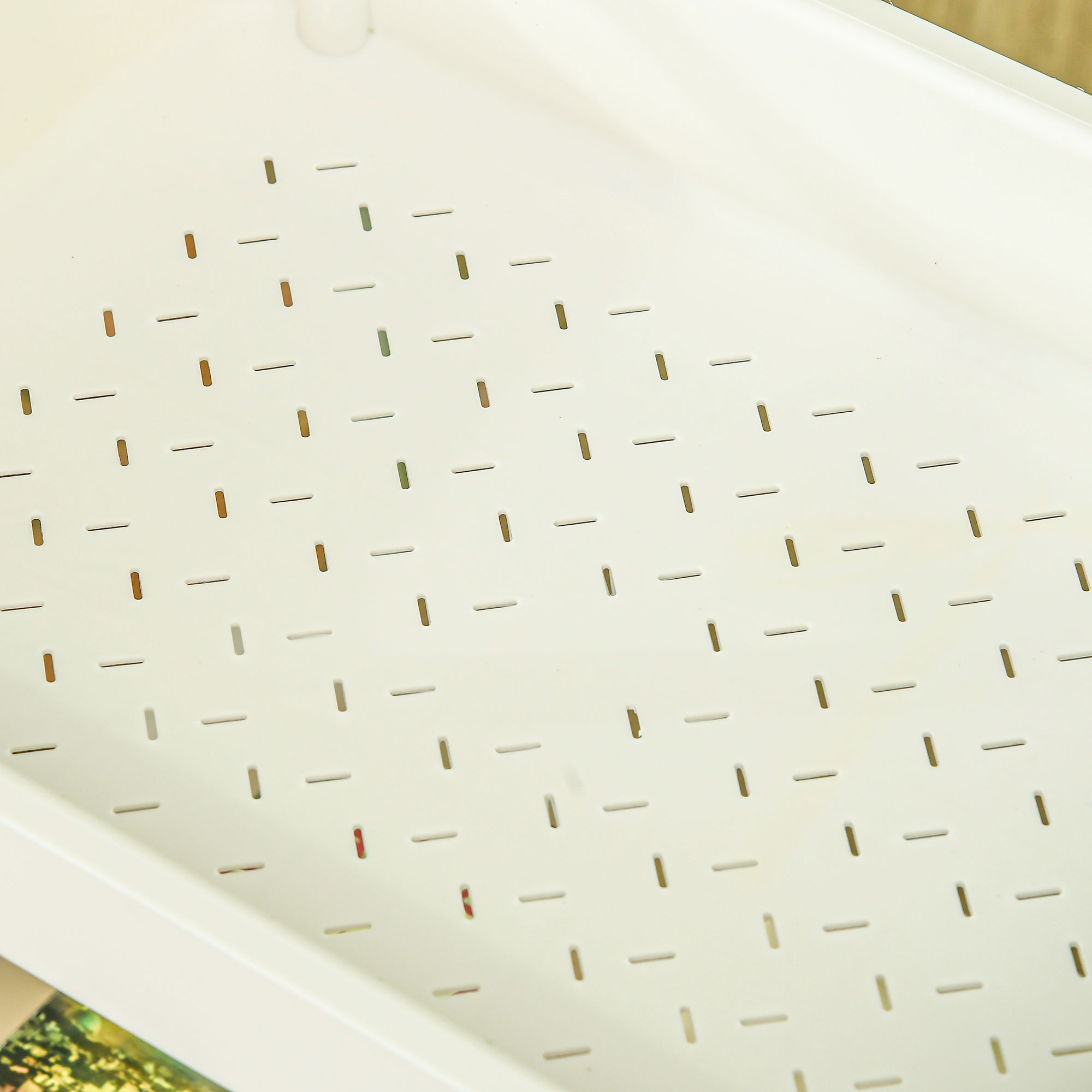 Rollwagen, 3 Etagen, Hängekorb, Schiebegriff, 4 Rollen, Metallrahmen, Weiß, 50 x 29,4 x 77cm