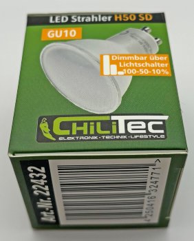 LED Strahler GU10 "H50" 3-Stufen-Dimm, 2900k, 420lm, 230V/5W, 110°, warmweiß