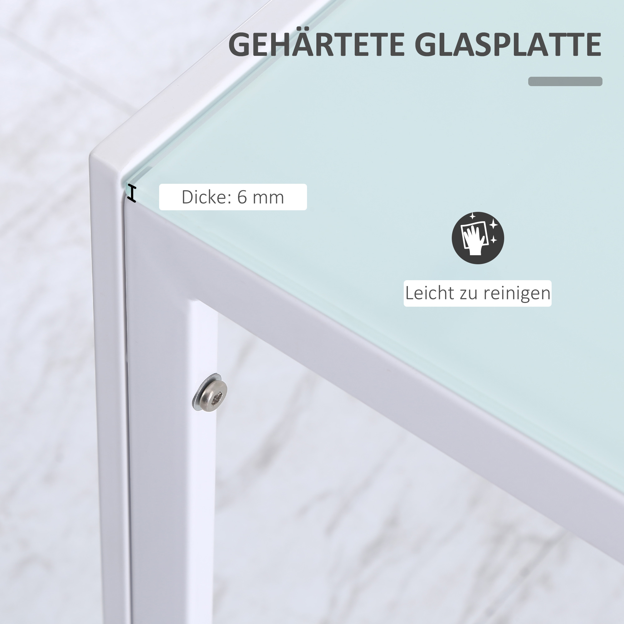 Esstisch Küchentisch großer Tisch, modernes Design, 120 cm x 60 cm x 75 cm, Weiß