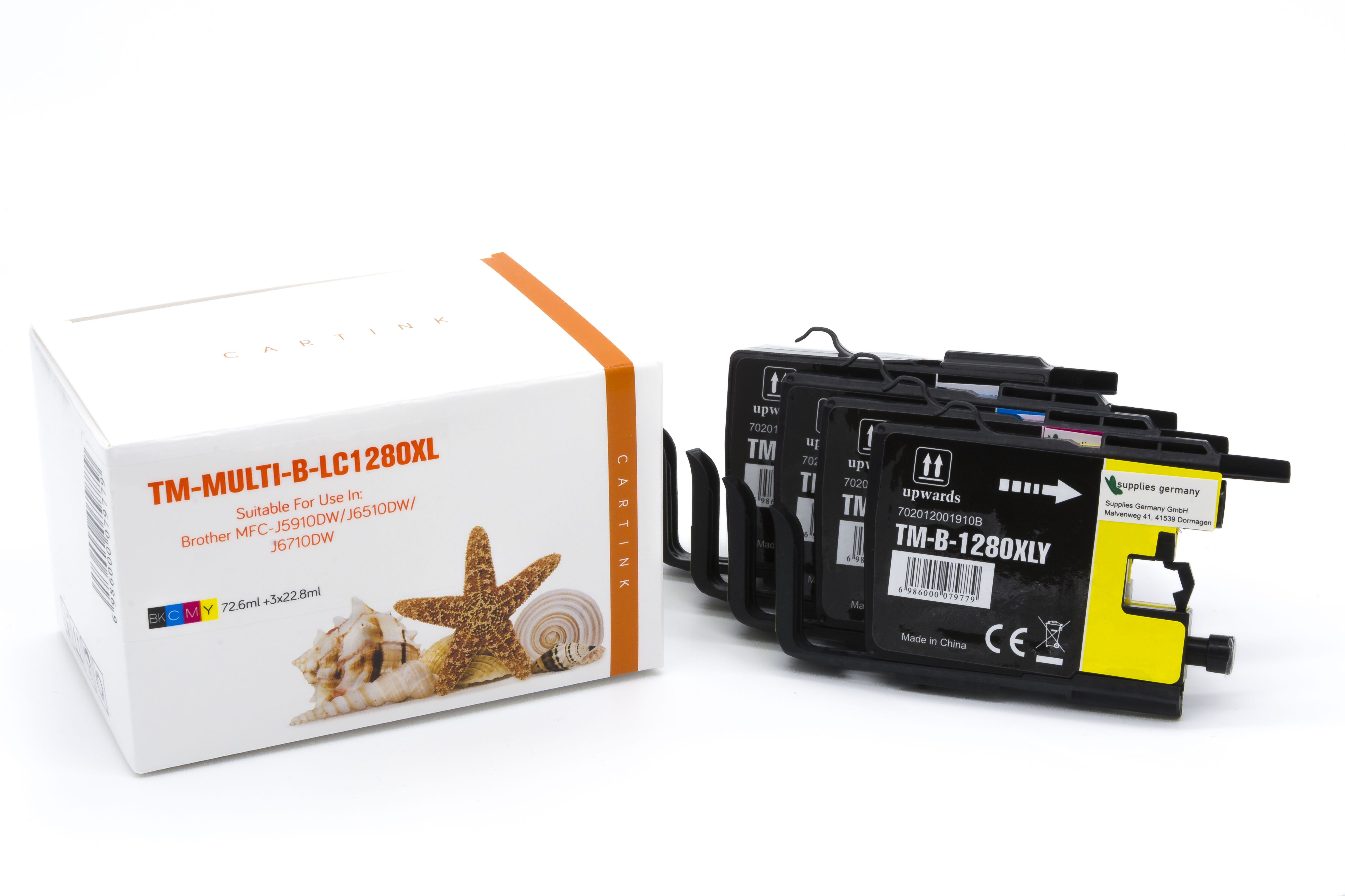 Multipack LC1280XL alternativ Tinte für Brother / LC1280XLVALP / BK72,6ml / C,M,Y22,8ml Multipack LC1280XL alternativ Tinte für Brother / LC1280XLVALP / BK72,6ml / C,M,Y22,8ml