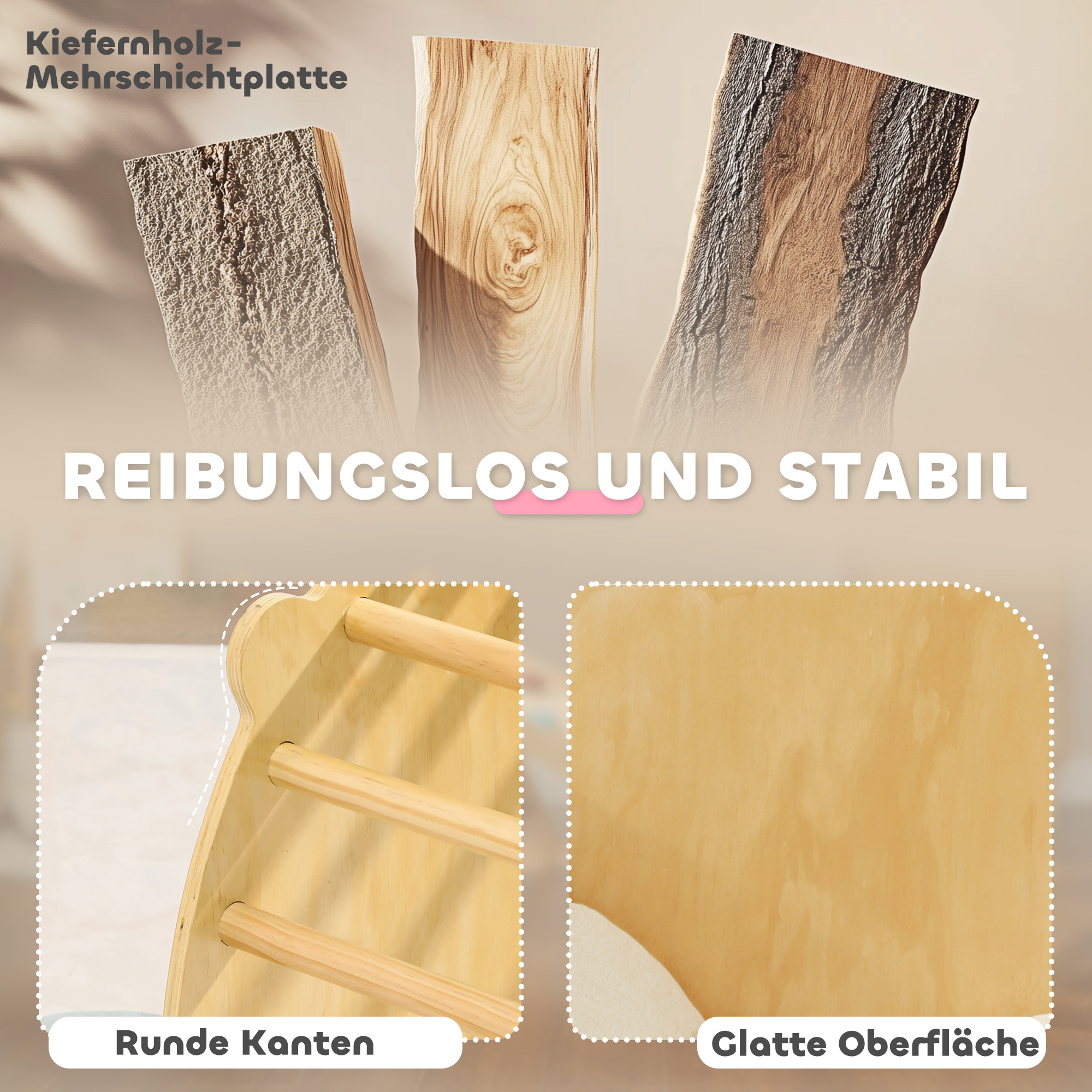 Kletterbogen, Wippe, Leiter, Schaukel mit Polster, für 1,5-4 Jahre, bis 50 kg