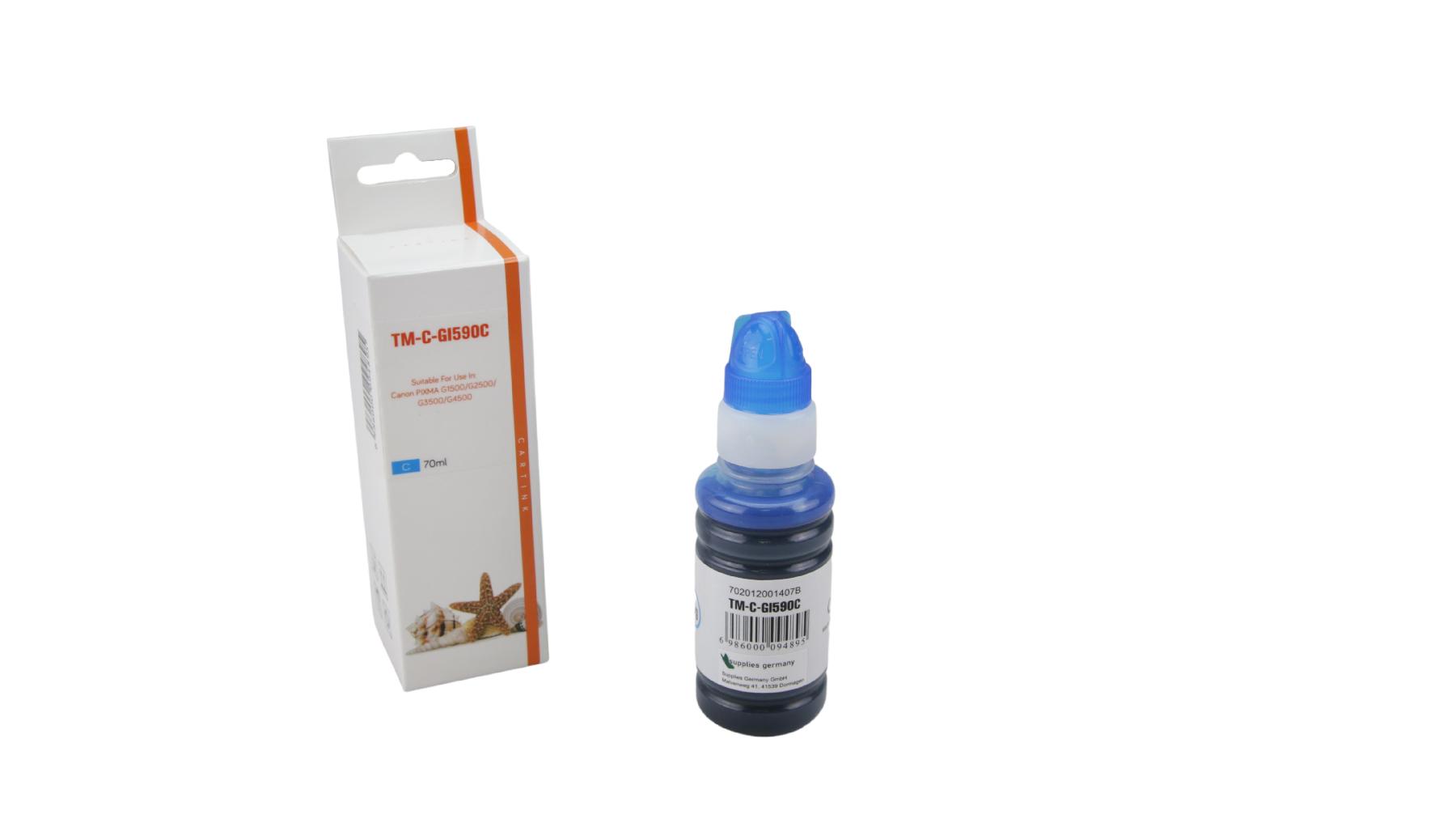 GI590C Eco Tank Nachfüllflasche Cyan für Canon / GI590C / 70ml GI590C Eco Tank Nachfüllflasche Cyan für Canon / GI590C / 70ml
