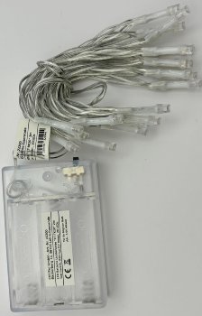 LED Batterie-Lichterkette "CT-BK20" 2m, warmweiß, transp. Kabel, 20 LEDs