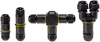 Kabelverbinder 3-polig, IP68, 450V/24A, Schraubanschluss, für Kabel Ø 6-11mm