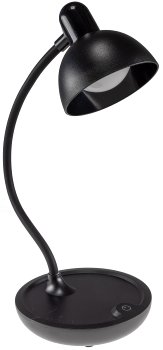 LED Tischleuchte mit Schwanenhals, Batterie, dimmbar, warmweiß, Schwarz