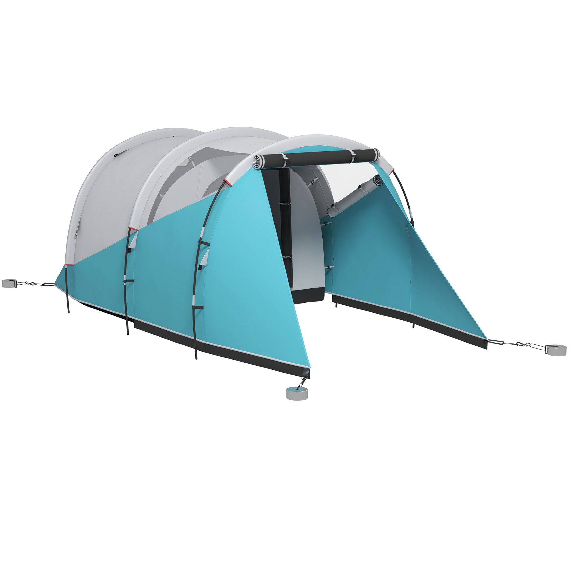 Campingzelt für 3 Personen, separate Wohn- & Schlafräume, 460L x 260B x 190H cm, Blau