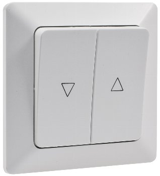 MILOS Jalousien-Steuerung Hoch/Runter, Taster, inkl. Rahmen, UP, weiß matt