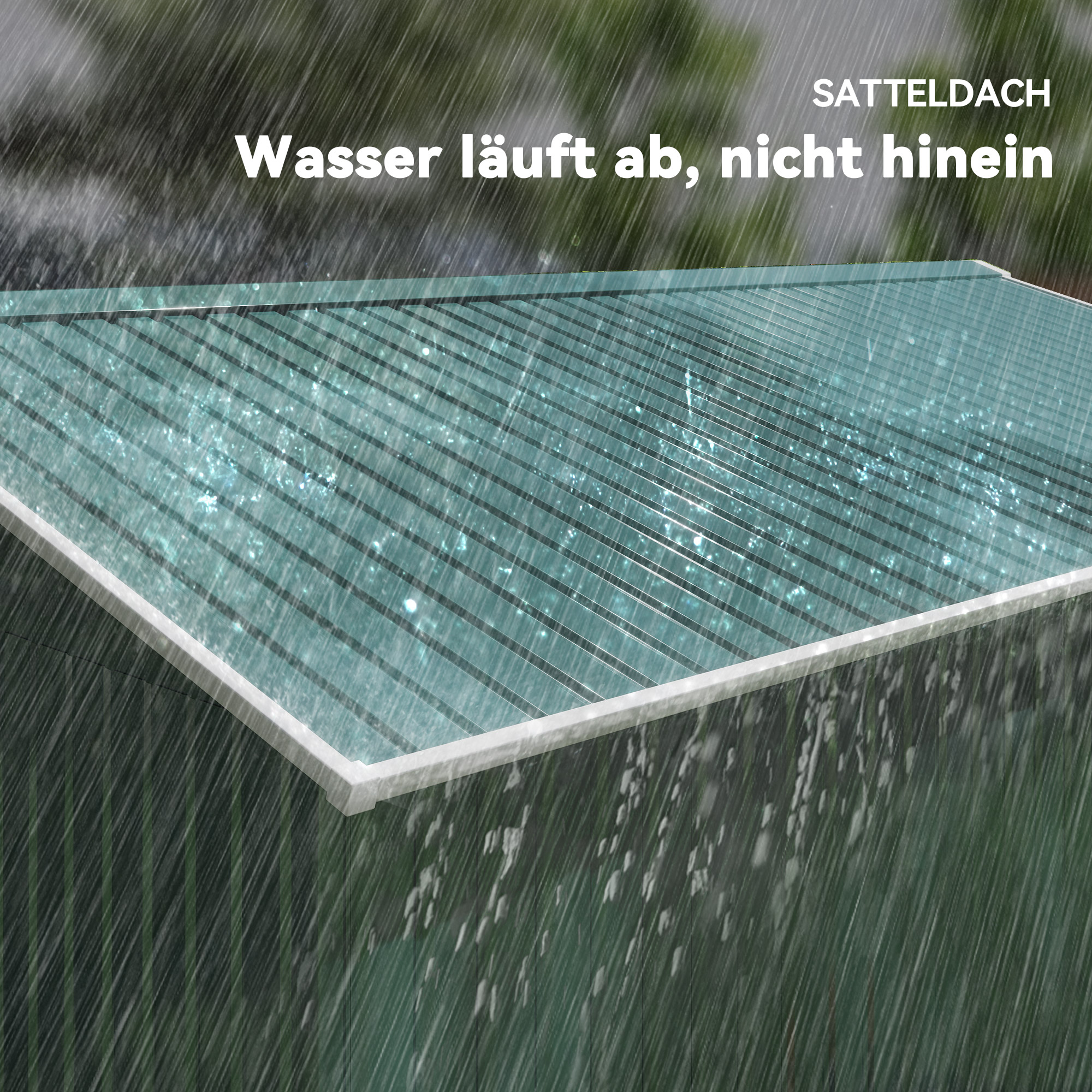 Geräteschuppen, Wetterfestes Gartenhaus für Gartengeräte, mit Belüftungsfenstern, Schiebetüren, Stahl, Dunkelgrün