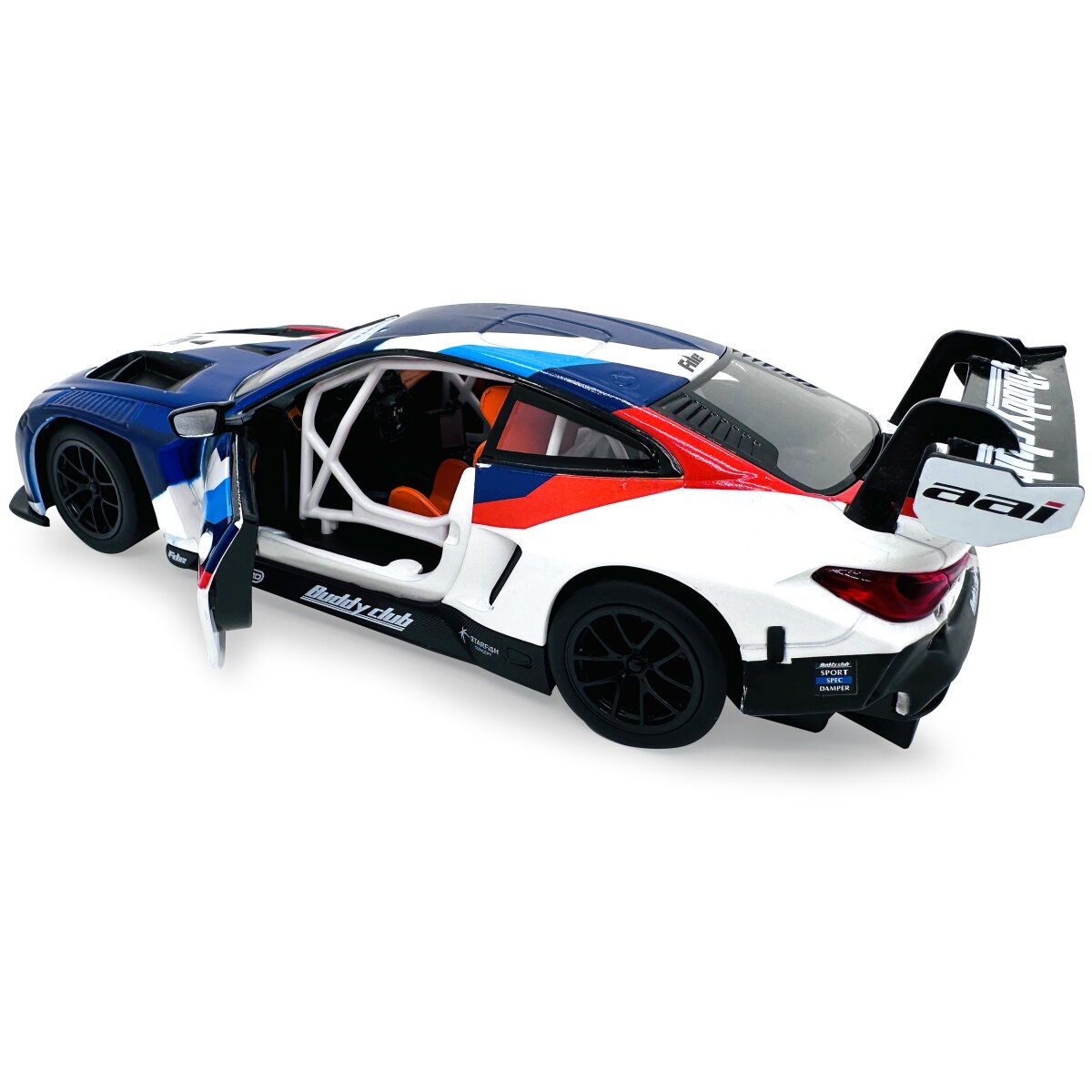 BMW M4 GT3 Diecast 1:24 weiß inkl. Knopfzellen