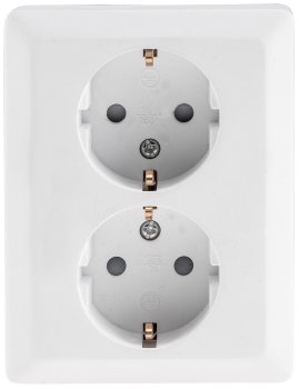 MILOS Schutzkontakt-Steckdose 2-fach, 250V~/ 16A, 1x UP, weiß matt