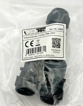 Kabelverbinder Y-Form, IP68, 450V/24A, Schraubanschluss, für Kabel Ø 8-12mm