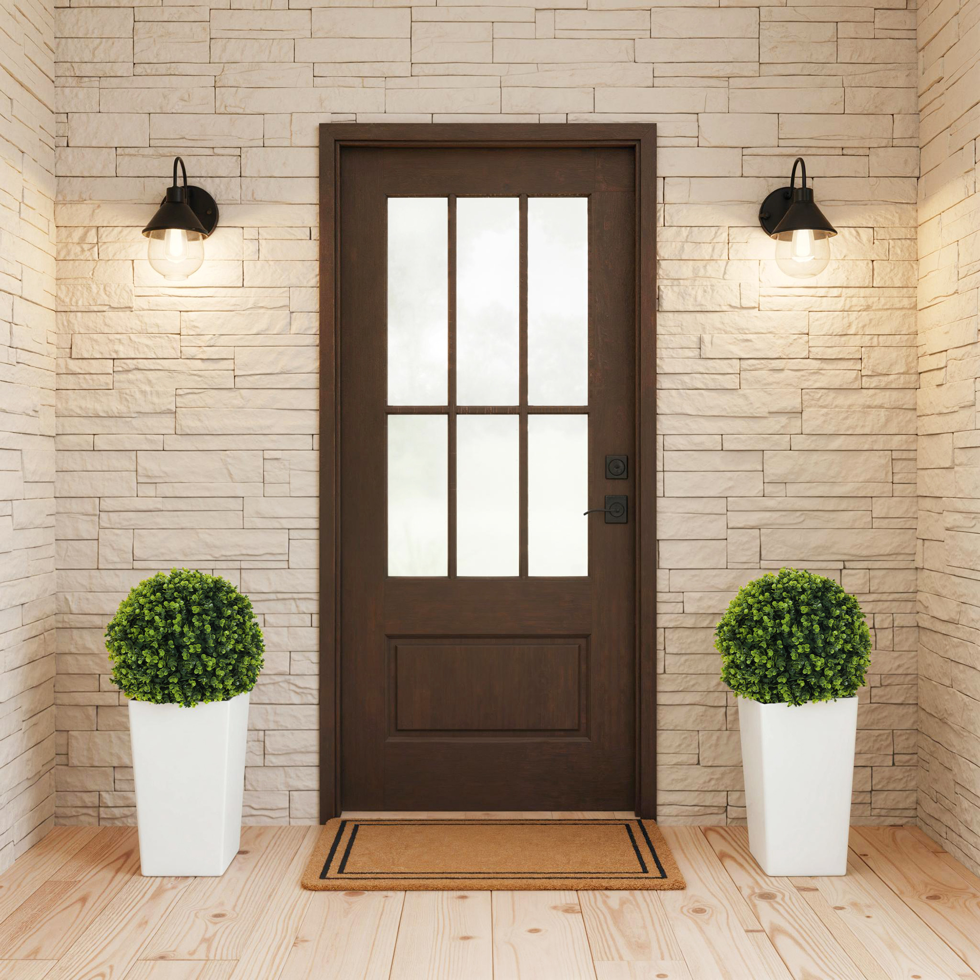 2er-Set Künstlicher Eukalyptuskugeln 65 cm Kunstpflanze mit UV-Schutz, 330 Blättern im Topf, Grün