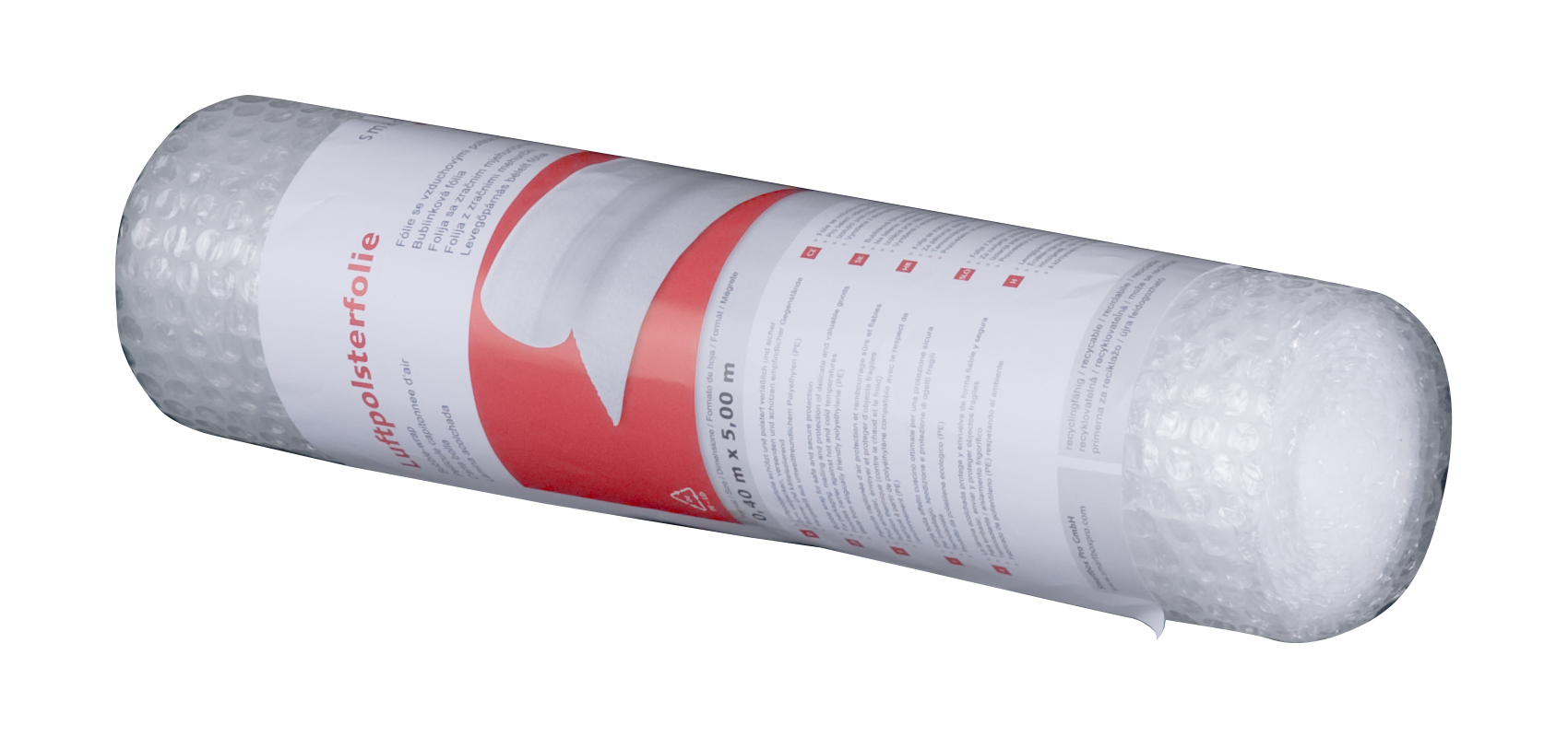Luftpolsterfolie, 0,4 x 5m, 0,060mm stark, 2-lagig, VPE12 Luftpolsterfolie, 0,4 x 5m, 0,060mm stark, 2-lagig, VPE12
