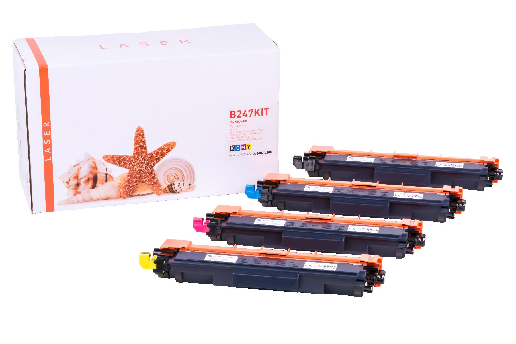 TN247KIT alternativ Toner Rainbowkit für Brother / TN247 / BK3.000 / CMY2.300 Seiten TN247KIT alternativ Toner Rainbowkit für Brother / TN247 / BK3.000 / CMY2.300 Seiten