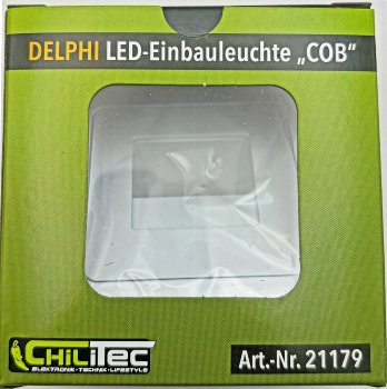 DELPHI LED-Einbauleuchte "COB" weiß, 80x80mm, 3000k, warmweiß, 55 Lumen