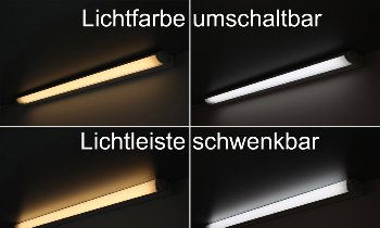 LED Unterbauleuchte "CT-LSW 56" 56cm, 913lm, 8 Watt, 2700K + 4000K schaltbar
