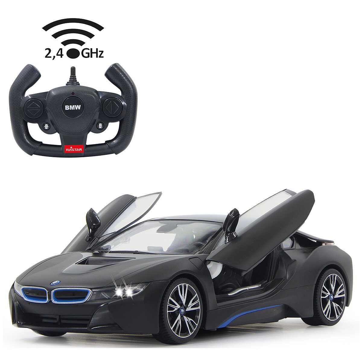 BMW I8 1:14 schwarz 2,4GHz Tür fernbedienbar