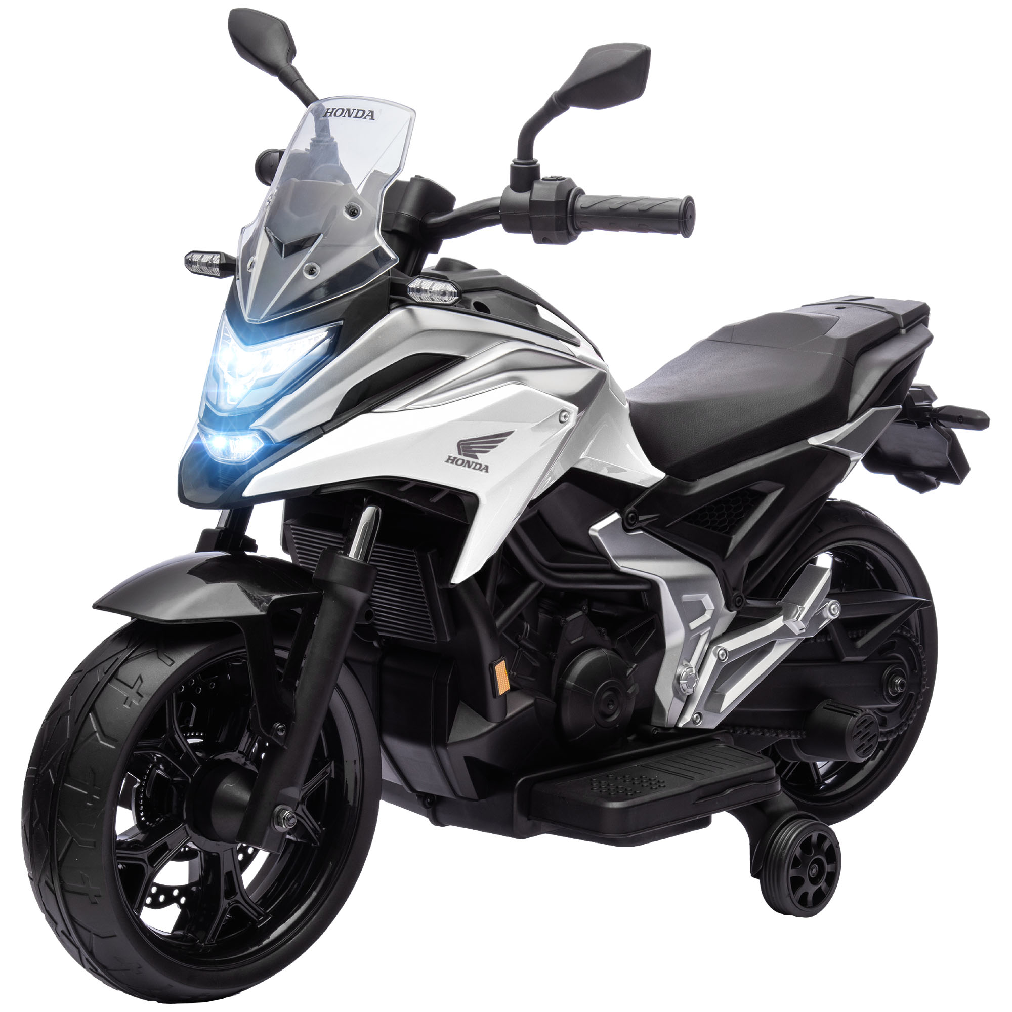 Elektro-Kindermotorrad, Honda, 3 km/h, Musik & Licht, 3-6 Jahre, bis 30 kg, Weiß Elektro-Kindermotorrad, Honda, 3 km/h, Musik & Licht, 3-6 Jahre, bis 30 kg, Weiß