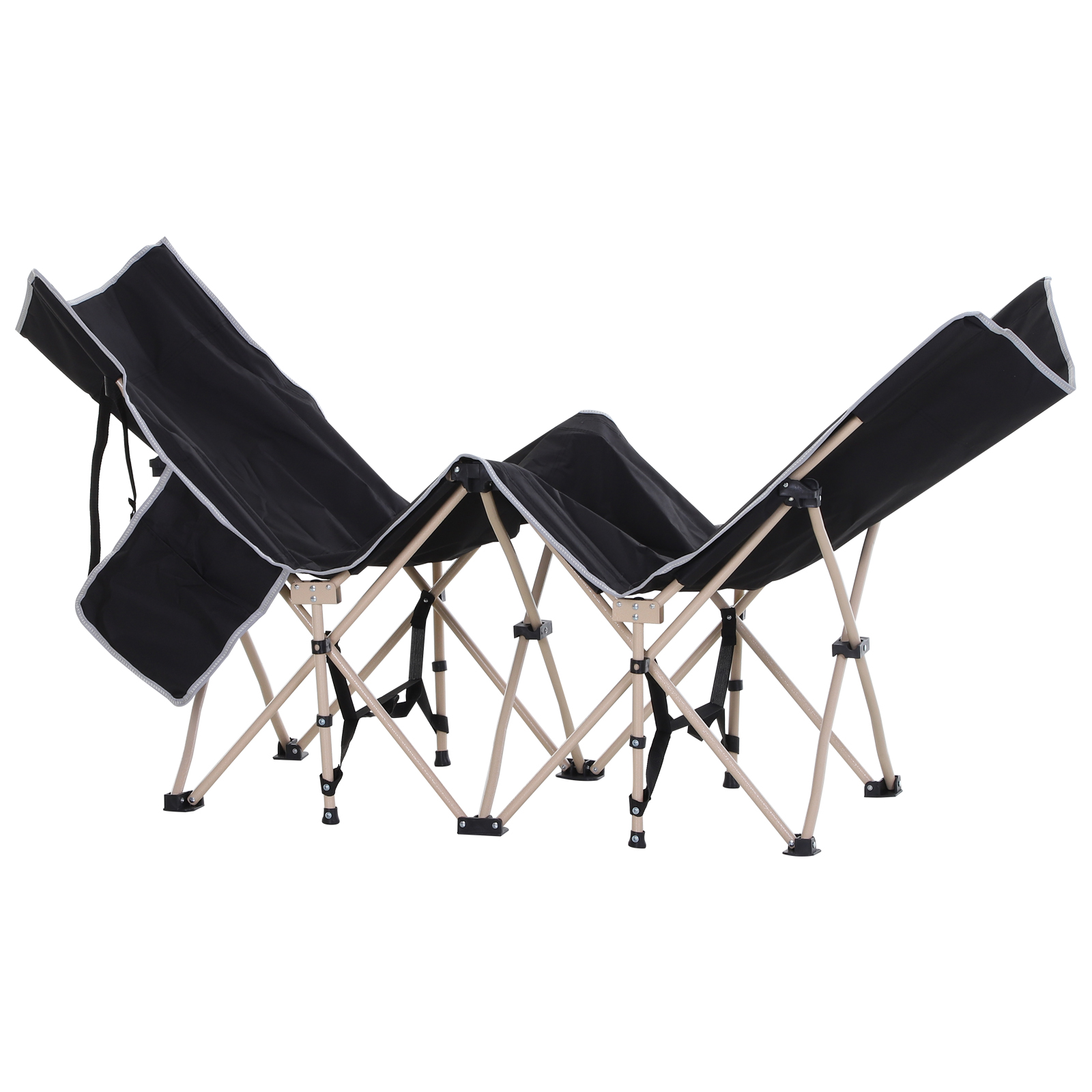 Feldbett, Campingbett, klappbar, wetterbeständig, ink. Tragetasche, 190 x 68 x 52 cm, Schwarz