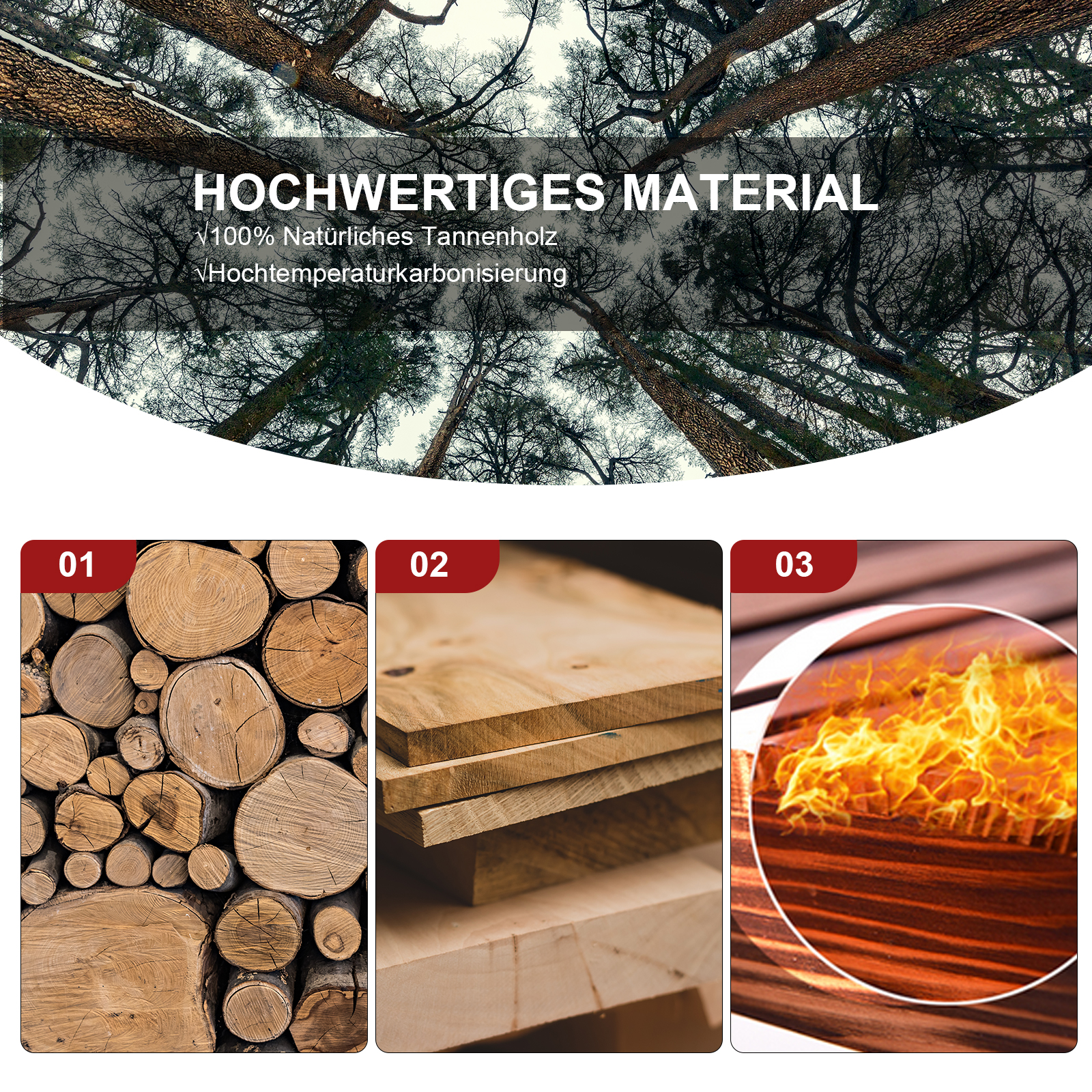 Gartenbank mit Tisch, Gartenmöbel, Sitzbank, 2 Stühle, Massivholz, Braun, 157 x 88 x 103 cm