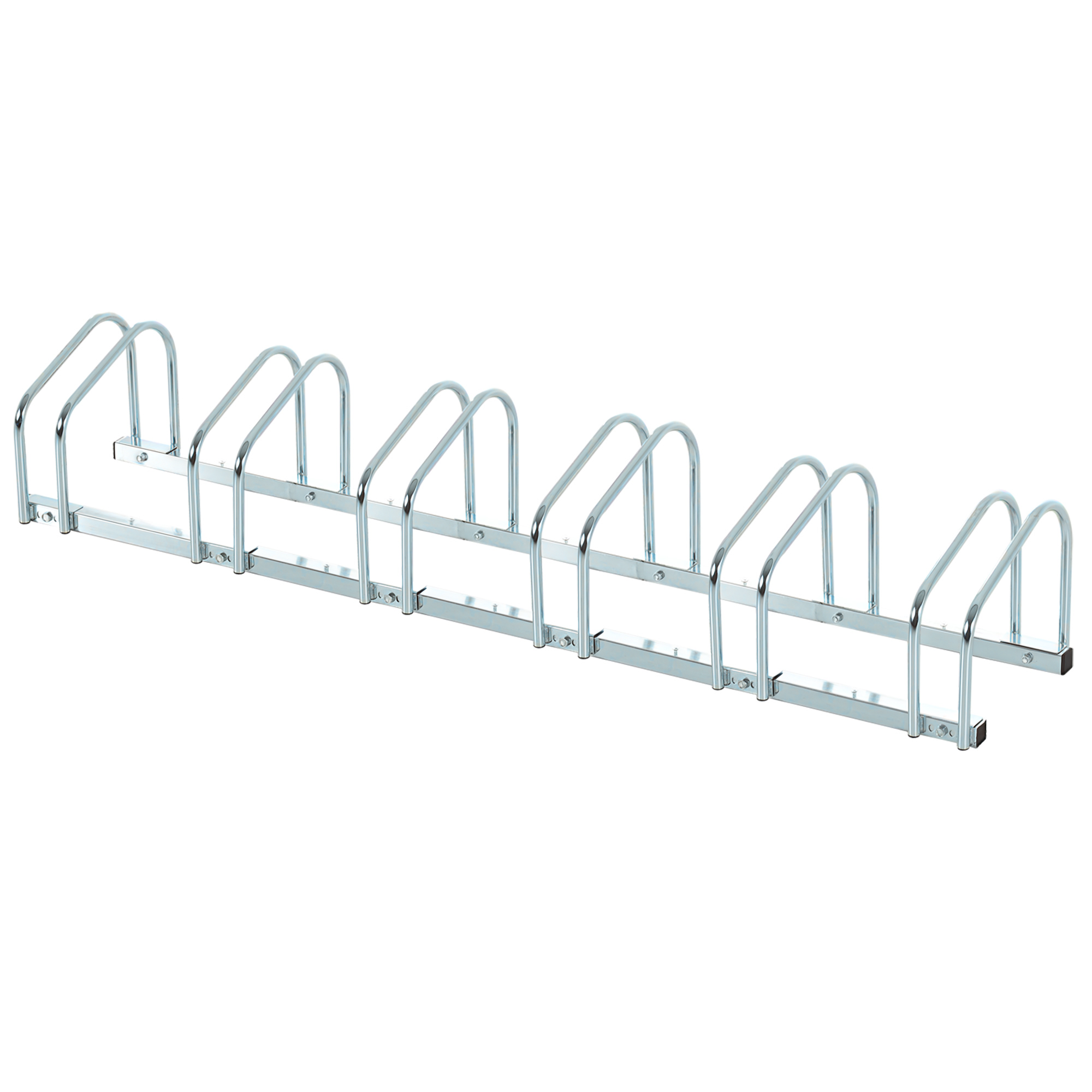 Fahrradständer für 6 Fahrräder wetterfest Wand- oder Bodenmontage Stahl 179 x 33 x 27cm