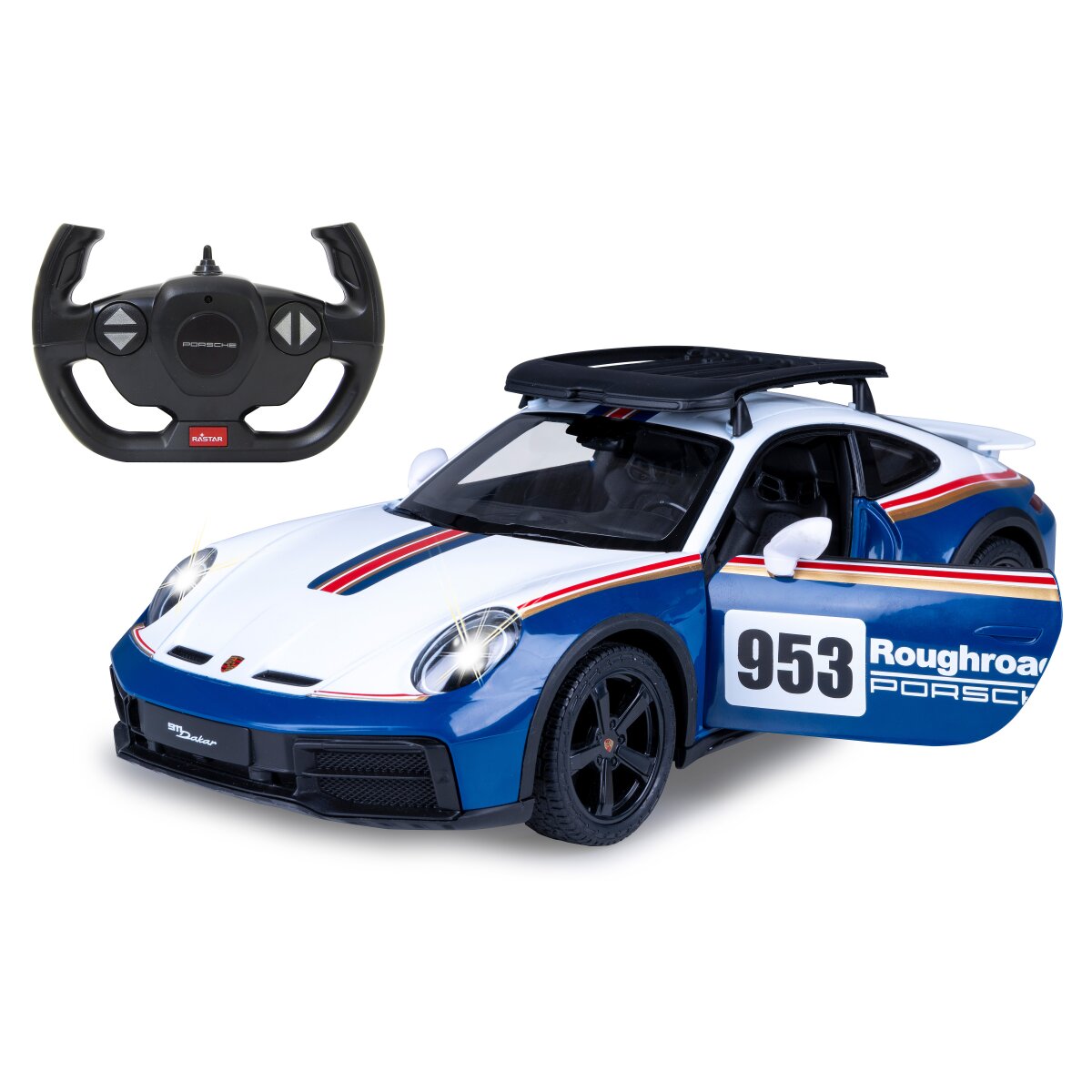 Porsche 911 Dakar Performance 1:14 blau 2,4GHz Tür manuell Porsche 911 Dakar Performance 1:14 blau 2,4GHz Tür manuell