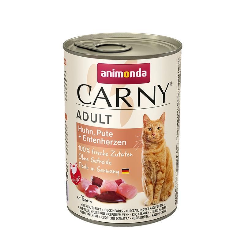 Animonda Cat Dose Carny Adult Huhn & Pute & Entenherzen - 400 g Animonda Cat Dose Carny Adult Huhn & Pute & Entenherzen - 400 g