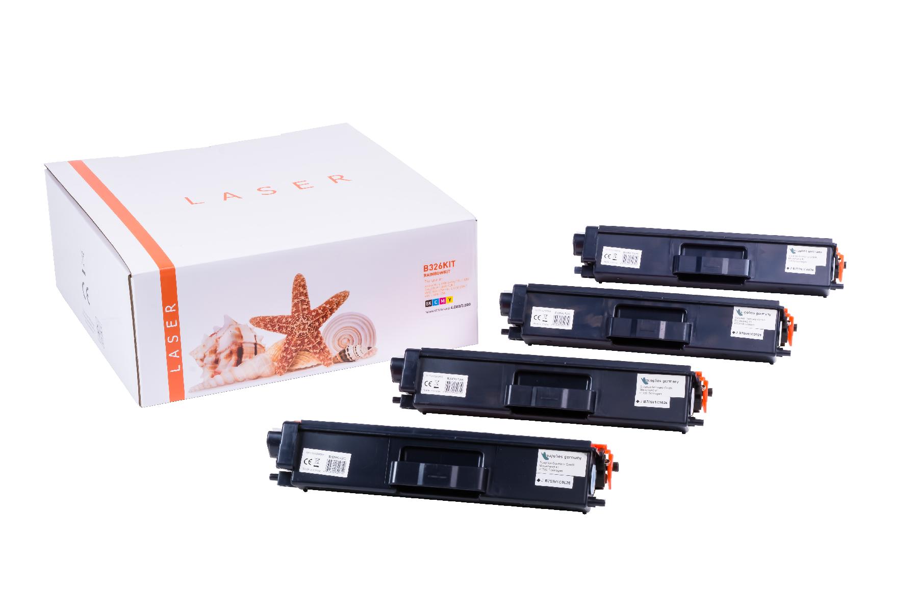 TN326KIT alternativ Toner Rainbowkit für Brother / TN326 / BK4.000 / CMY3.500 Seiten TN326KIT alternativ Toner Rainbowkit für Brother / TN326 / BK4.000 / CMY3.500 Seiten