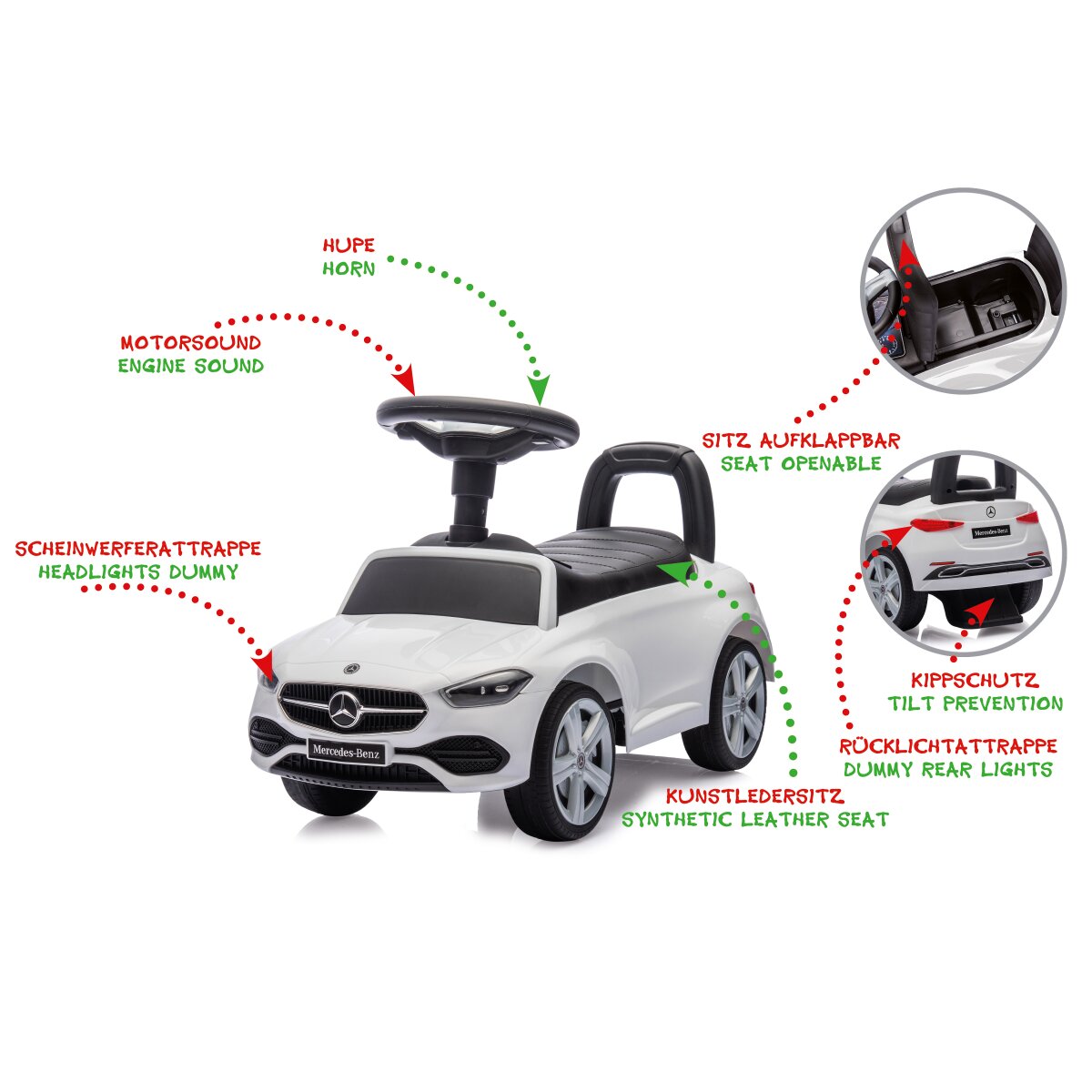Rutscher Mercedes-Benz C-Class weiß 2in1