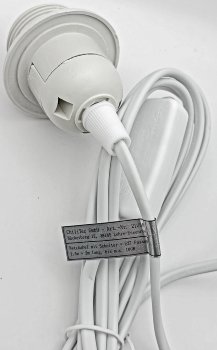 Netzkabel mit Schalter und E27 Fassung, 1,4m + 2m lang, weiß