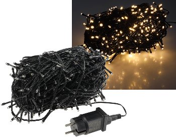 LED Aussen-Lichterkette "CT-ALK400" 40m, warmweiß, Kabel schwarz, IP44, 400 LEDs