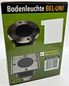 Bodenleuchte "BEL Uni Q", 10x10x14cm, IP65, GU10 Fassung, 4eckig