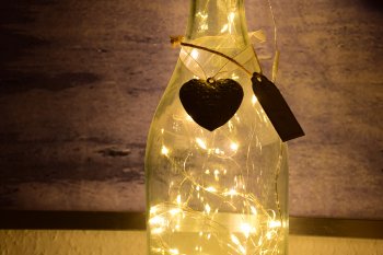 LED Flaschen-Lichterkette "CuteBottle", 20 LEDs, 2m, warmweiß, Batterie, 10x Set