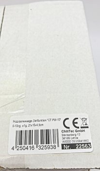 Präzisionswaage Zählfunktion "CT PW-10", 0-10kg, ±1g, 21x15x4,5cm