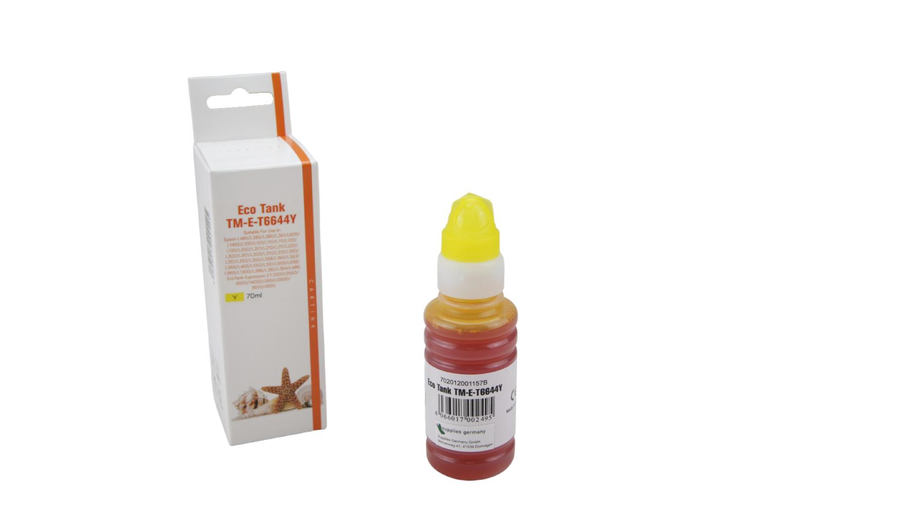T6644Y Eco Tank Nachfüllflasche gelb für Epson / T6644Y / 70ml T6644Y Eco Tank Nachfüllflasche gelb für Epson / T6644Y / 70ml