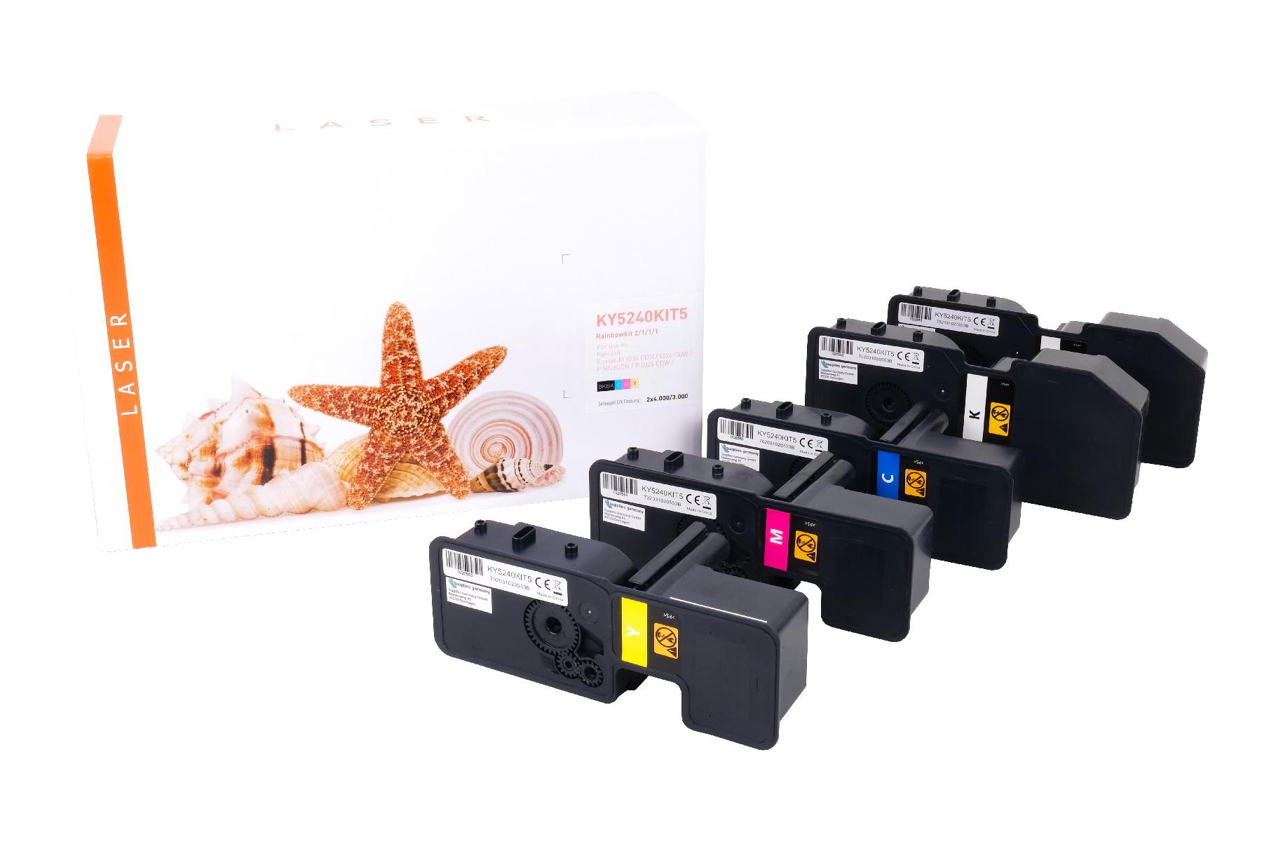 TK5240KIT5 alternativ Toner Rainbowkit für Kyoc / TK5240 / BK2x4.000 / CMY3.000 Seiten TK5240KIT5 alternativ Toner Rainbowkit für Kyoc / TK5240 / BK2x4.000 / CMY3.000 Seiten