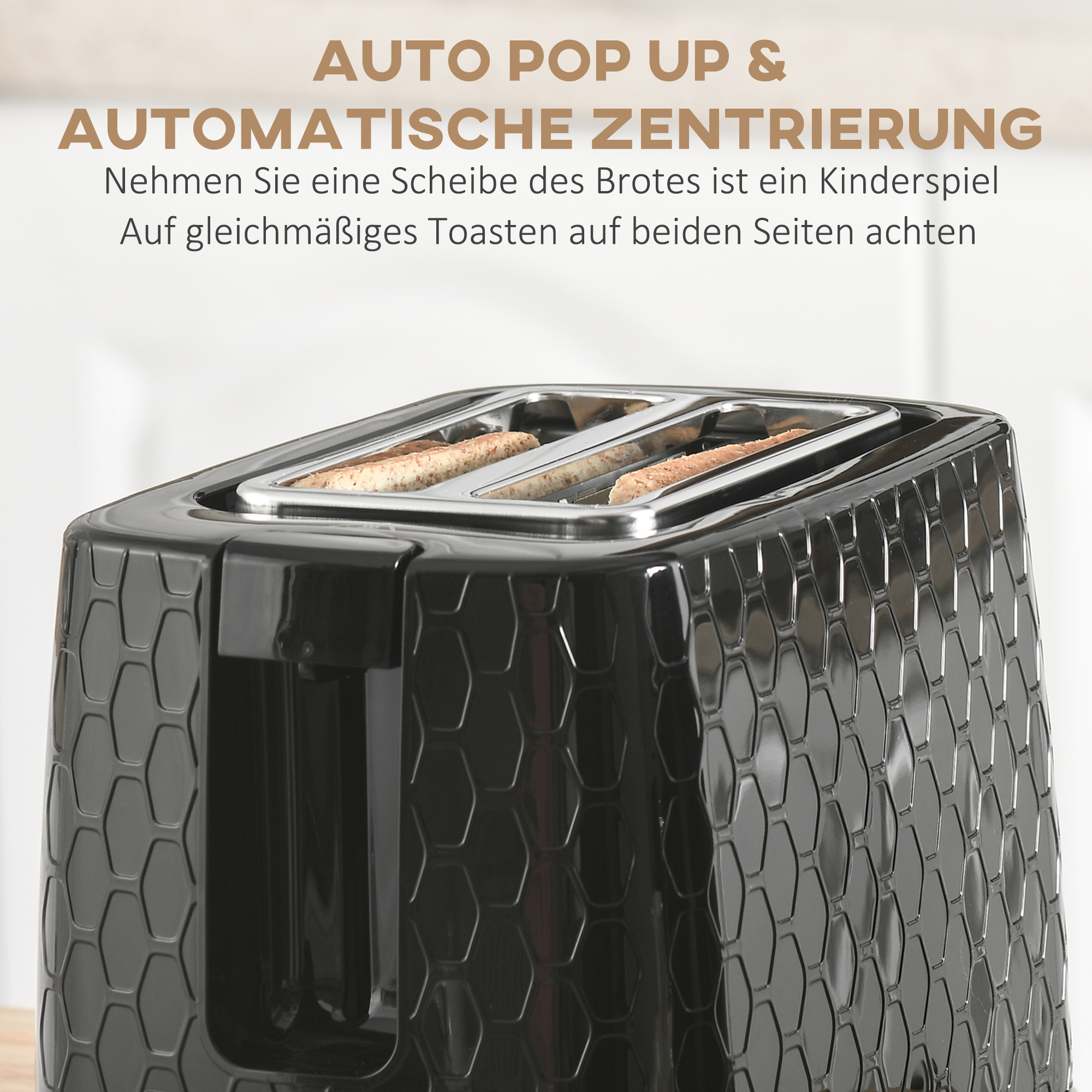 Wasserkocher- und Toaster-Set, 1,7 L, verschiedene Modi, LED-Anzeigen, Schwarz